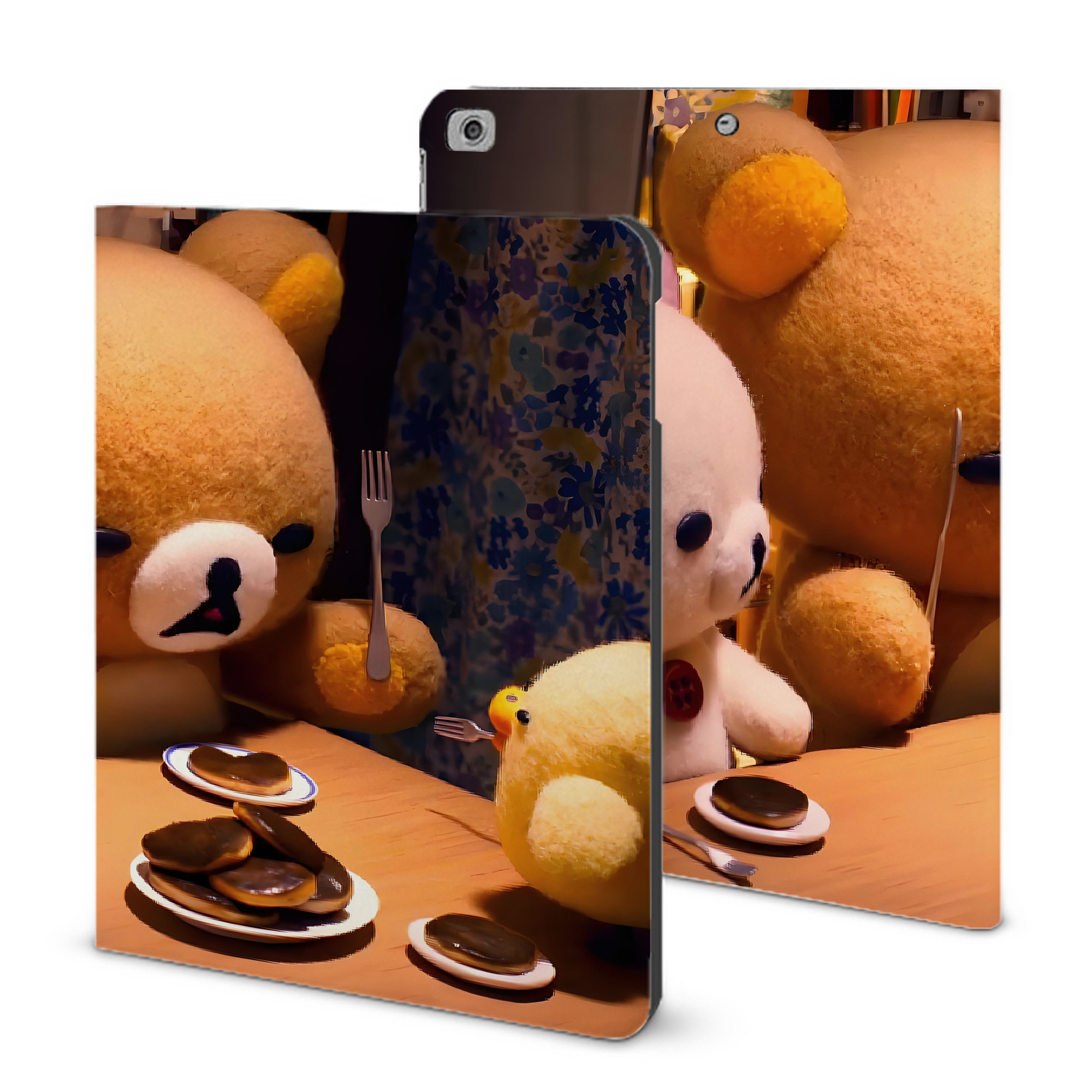（画像用） リラックマ リラックマ キイロイトリ Rilakkuma Korilakkuma Kiiroitori IPad ケース ブック型 PUレザー TPU 耐衝撃 軽量 薄型 ペン収納なし 全面保護 IPad 各モデル対応
